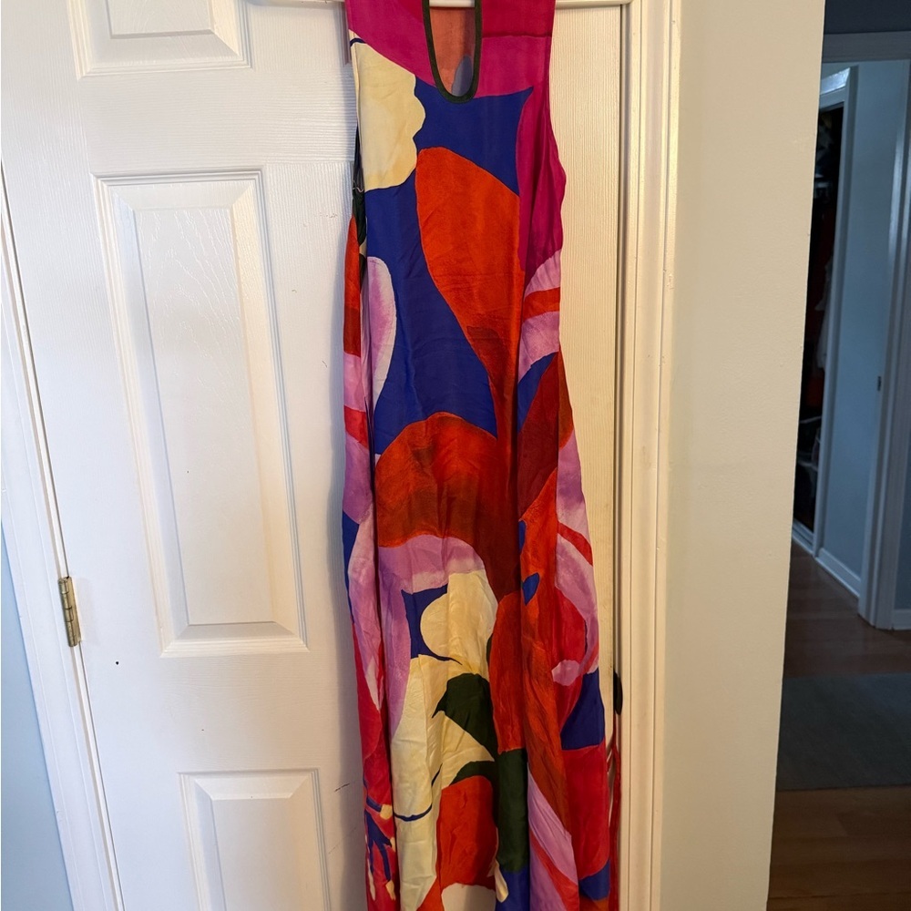 Anthropologie Red and Blue Floral Maxi Dress - Picture 3 of 7